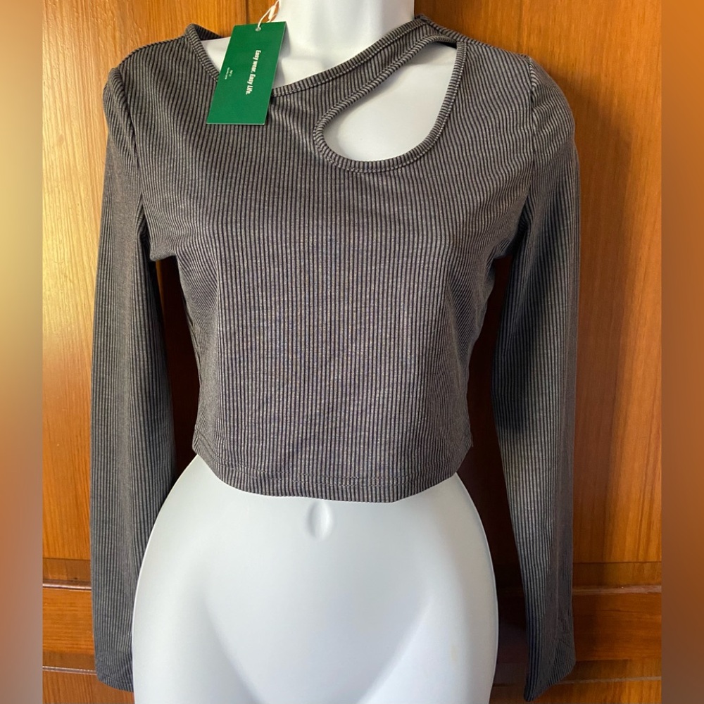 Shein EZ wear grey ribbed top